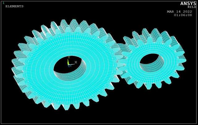 ansys 齿轮参数化建模 有限元模型