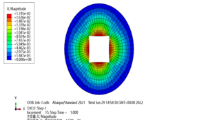 ABAQUS圆形方孔铜币温度变化的应力应变分析